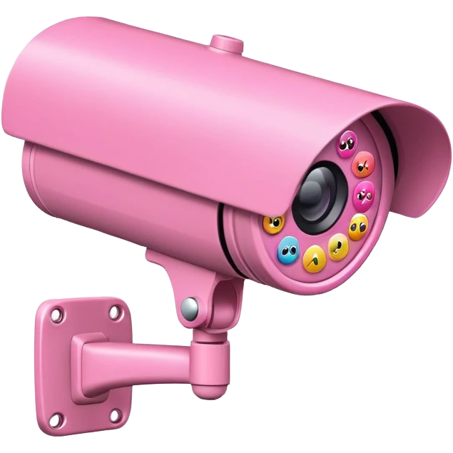 Security Camera pink with stickers 812 emoji