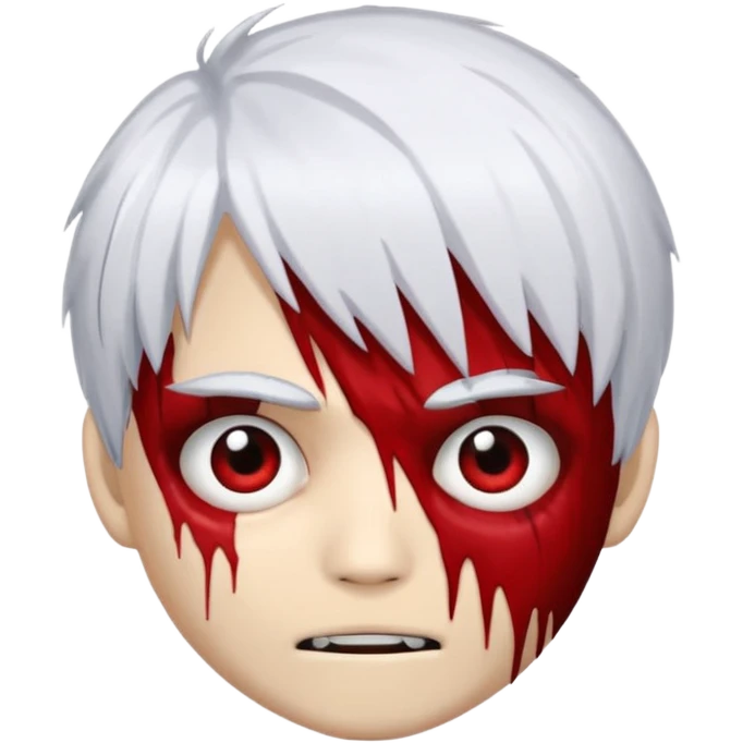 emoji de zumbi com cabelo emo do ken kaneki emoji