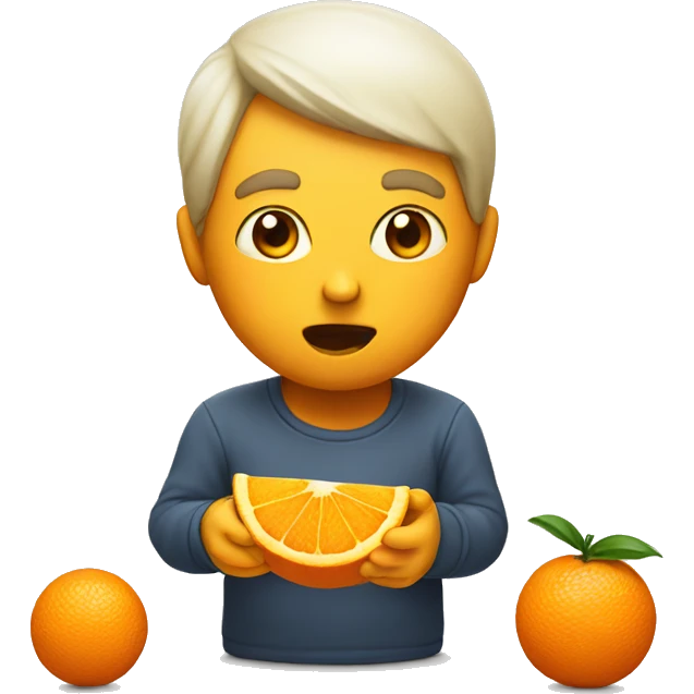 White app eating an orange  emoji