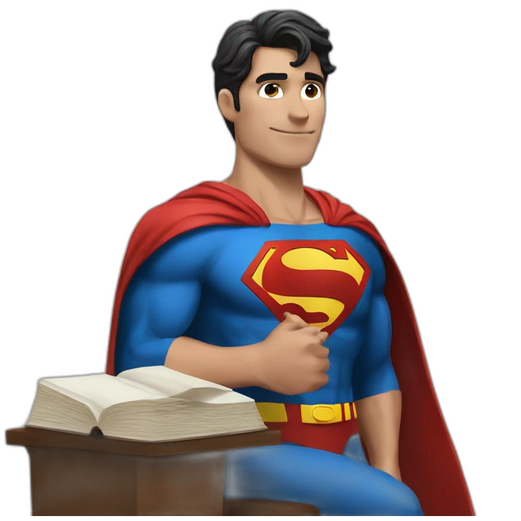 superman estudiando emoji