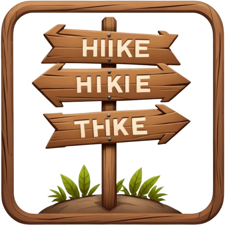wooden nature park hike trail sign emoji
