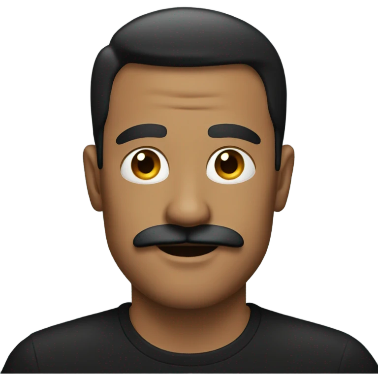 Man with mustache in black shirt emoji