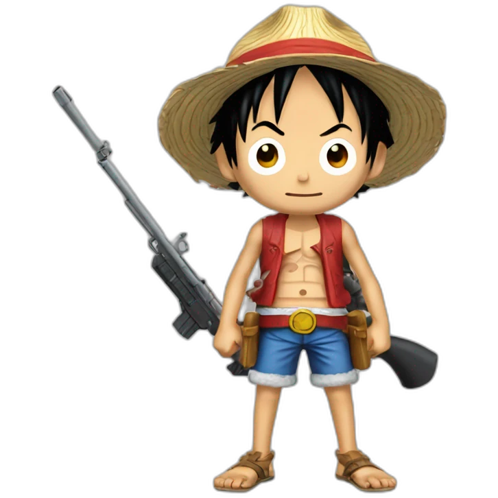 Luffy qui a un fusil a pompe emoji