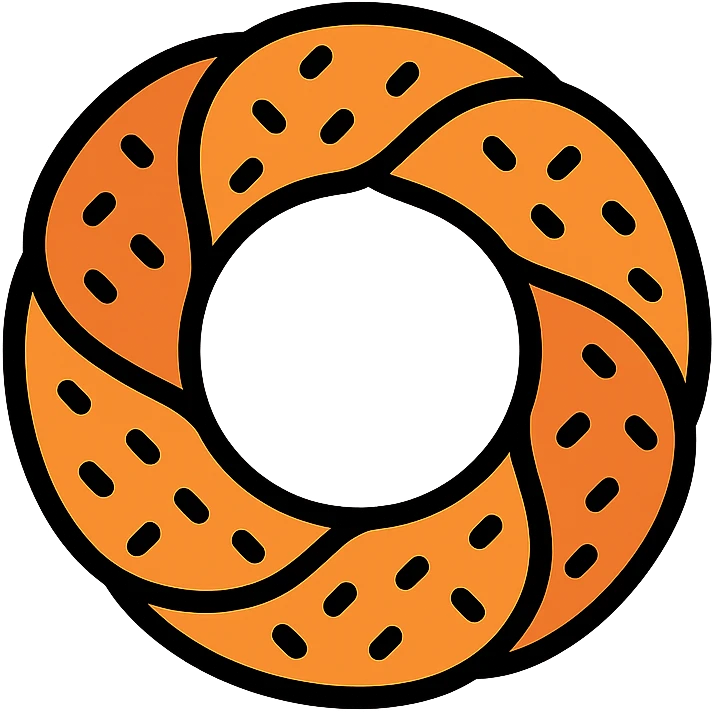 simit, the classic Turkish sesame bagel, clean modern icon style emoji