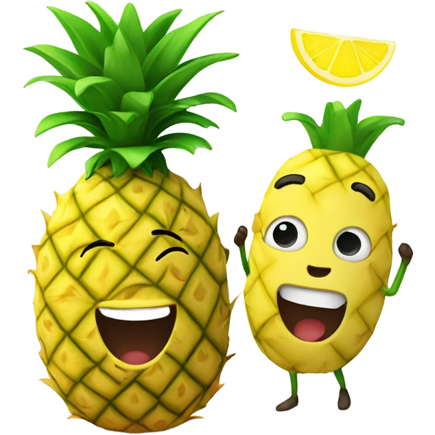 Pineapple and lemon singing  emoji