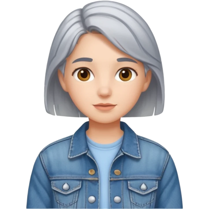 
girl with gray hair highlights emoji