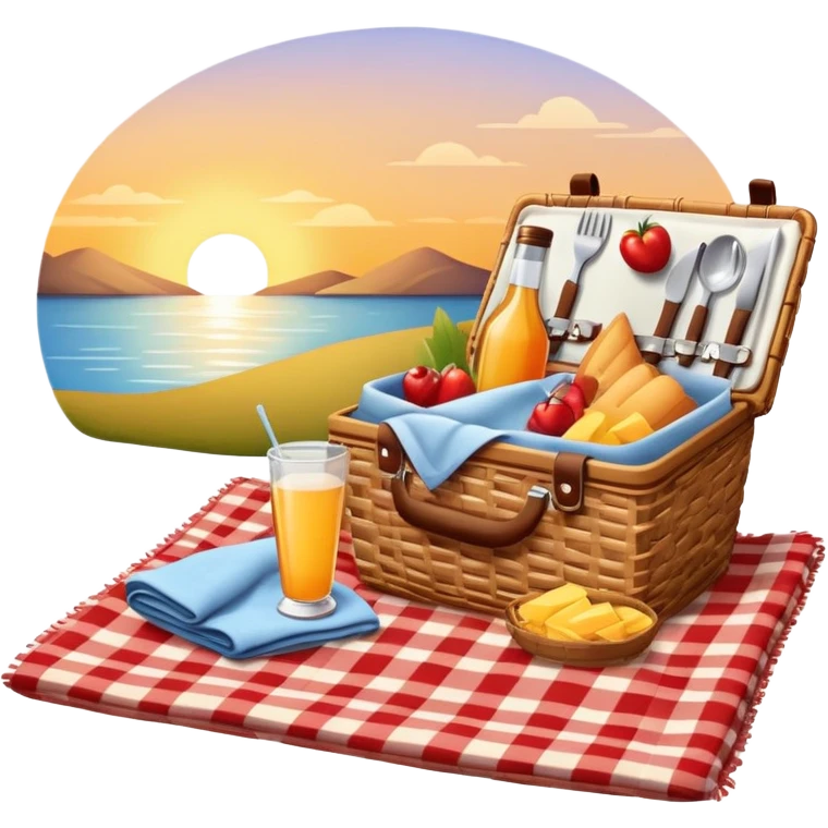 Picnic at sunset emoji