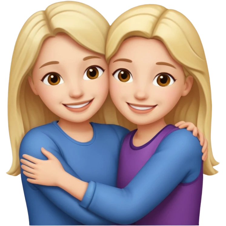 Two girl naked hug emoji