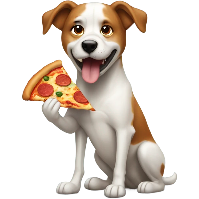 Dog eating pizza  emoji