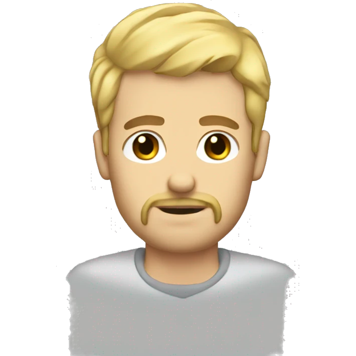 Blonde guy with scruffy facial hair and black eye emoji