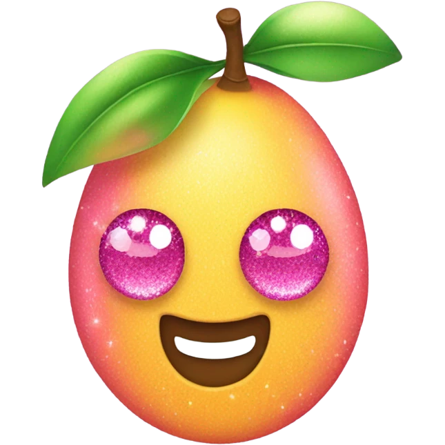 Pink mango with glitter  emoji