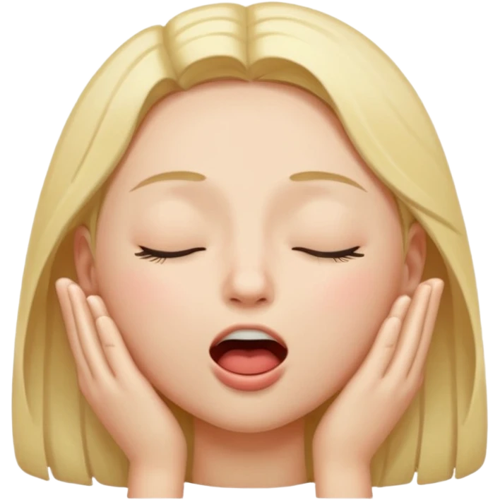 A person closed eyes with his mouth open emoji