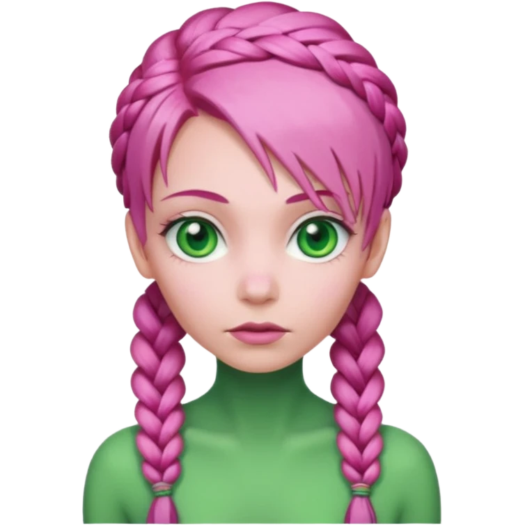 pink haired braided alien emoji