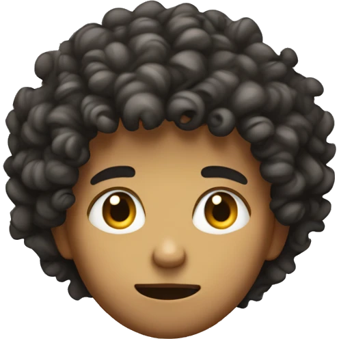Curly haired kid mad emoji