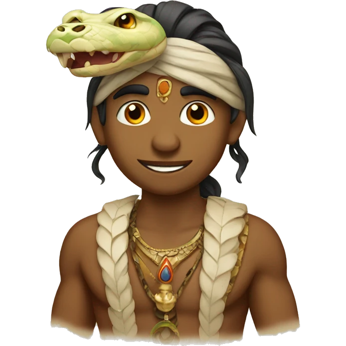 indian with snake emoji
