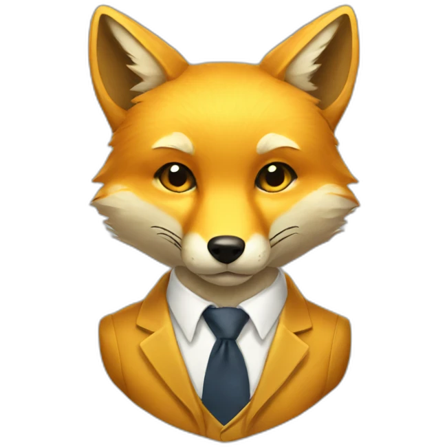 golden fox wearing a tie emoji