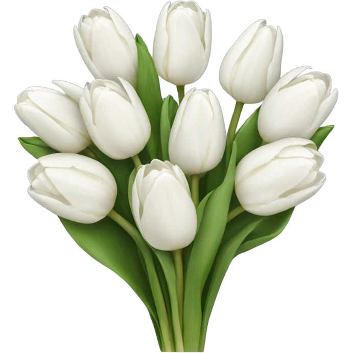 bouquet with white tulips emoji