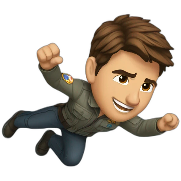 tom cruise flying between mountains emoji