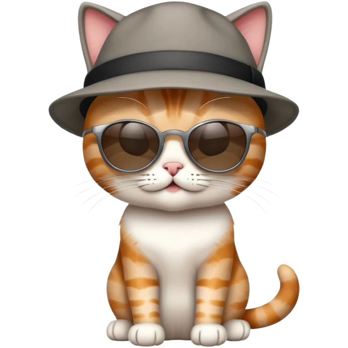cat wearing sunglasses and a hat emoji