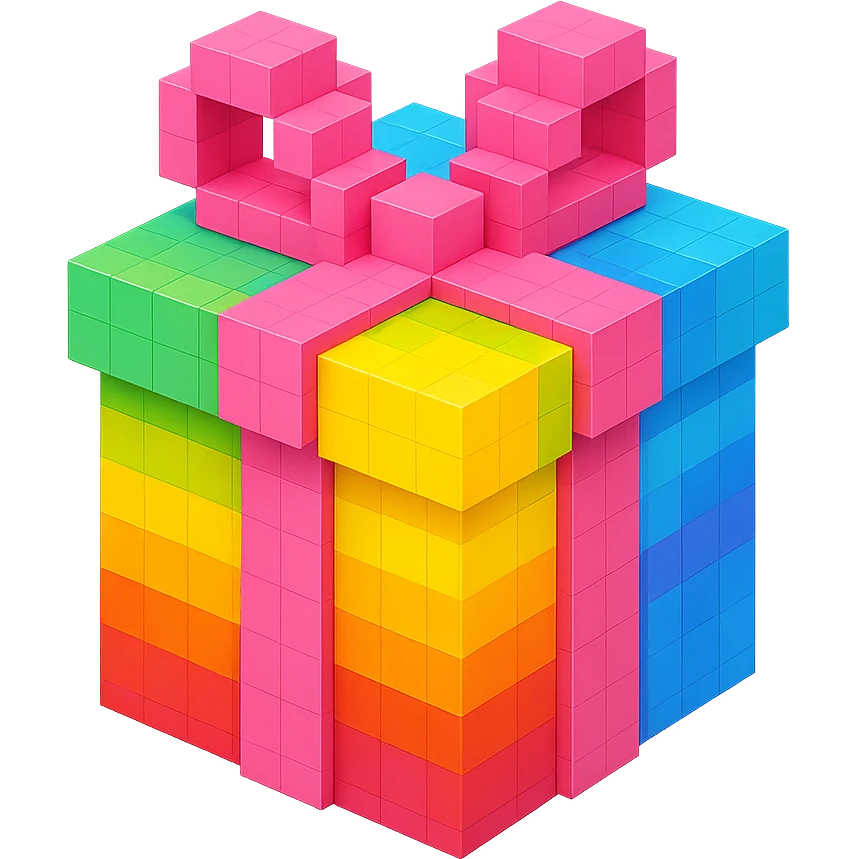 Rainbow gift emoji