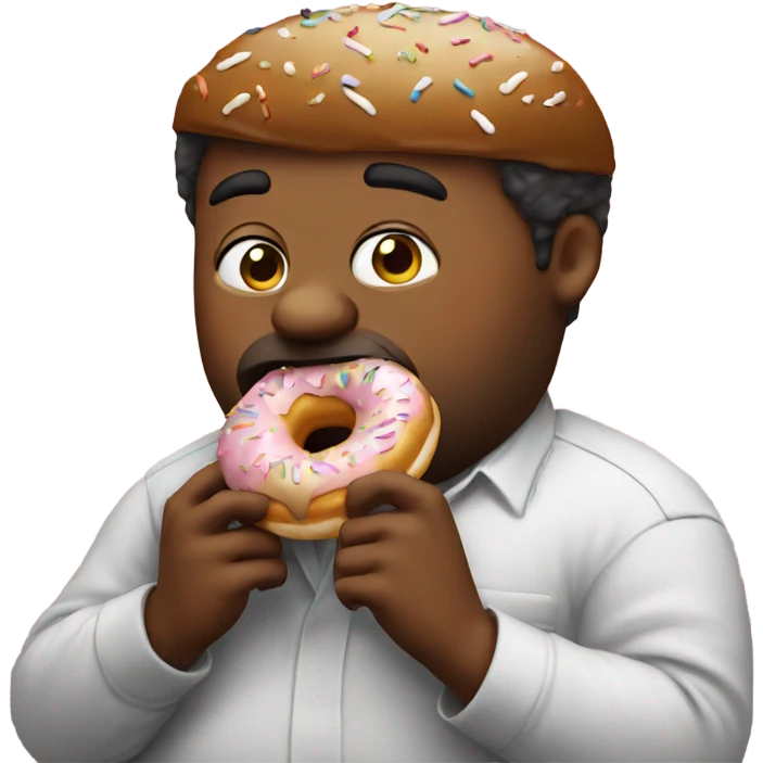 Fat New Yorker eating a donut  emoji