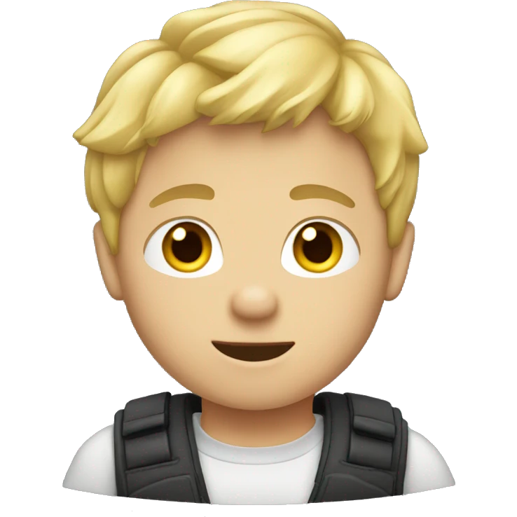 Boy with blond hair playing on PC emoji