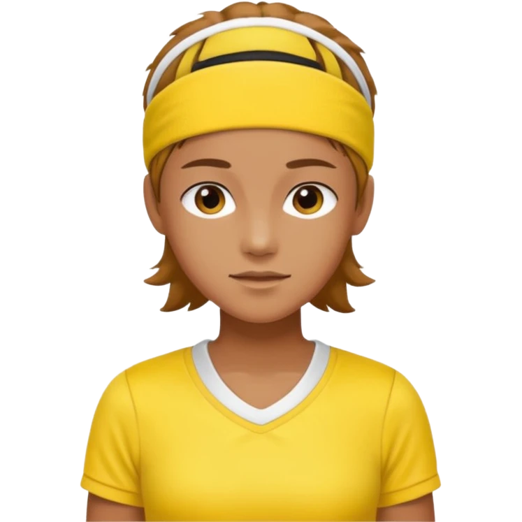 tennisplayer with sweatband, yellow color emoji