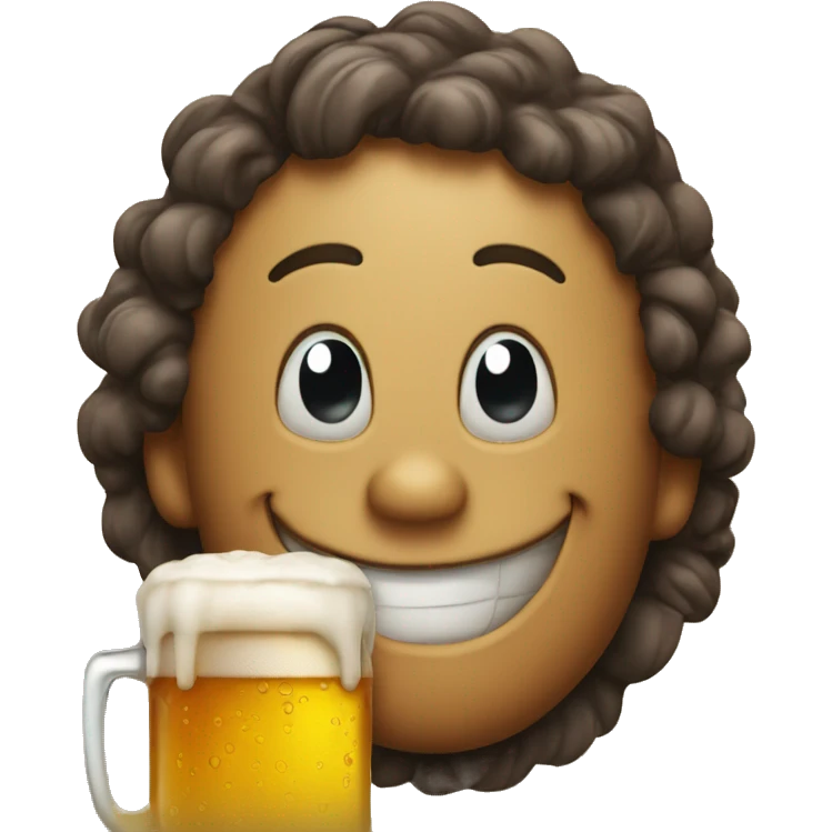 Emoji smiling face with beer emoji