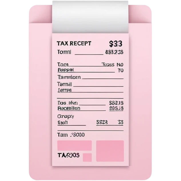 Pale Pink Tax receipt Printer emoji