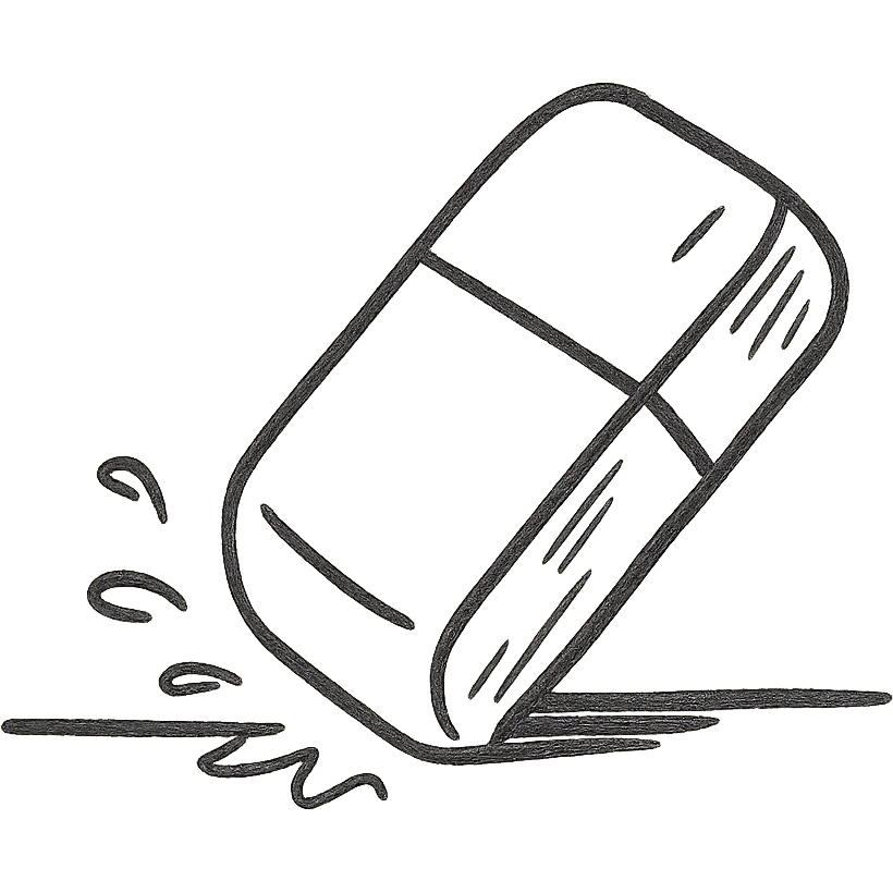 Eraser removing line on paper emoji