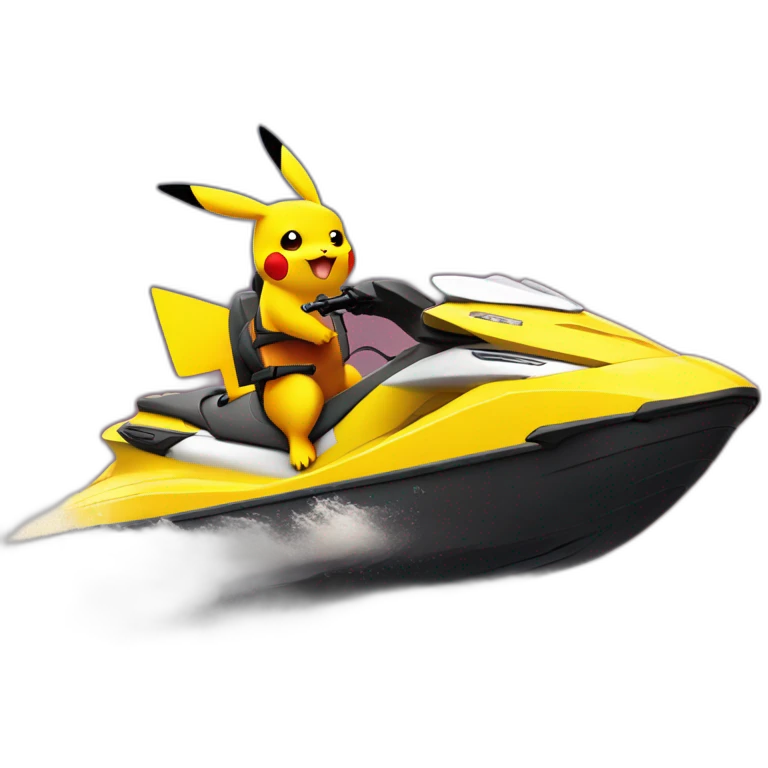 Pikachu sur un jetski dracaufeu emoji