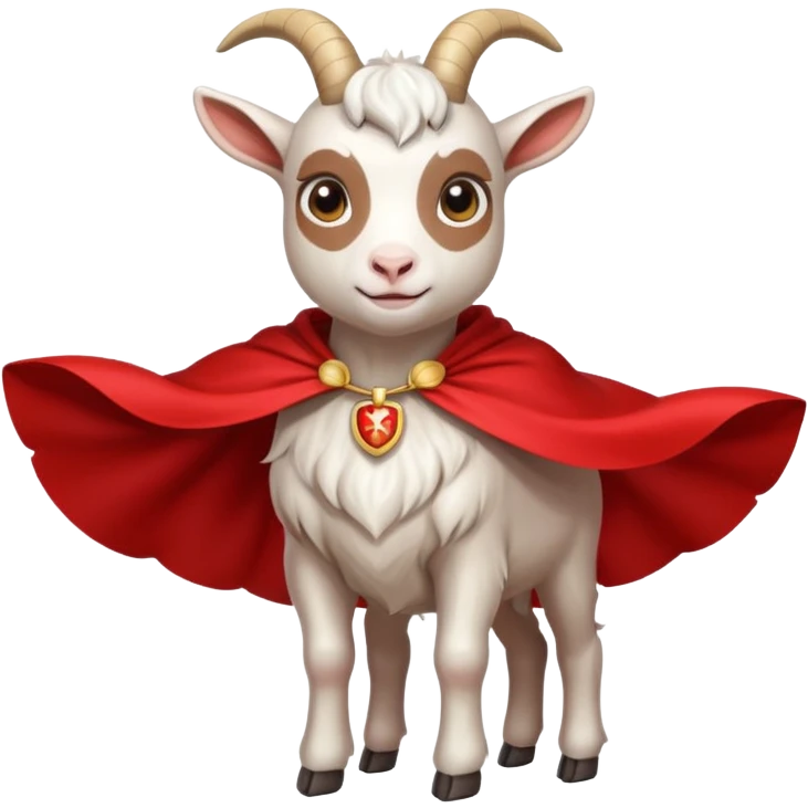 white female goat wearing a read cape emoji