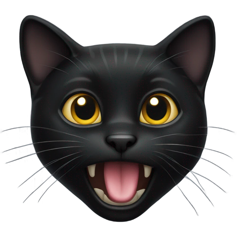 surprised dark black cat emoji