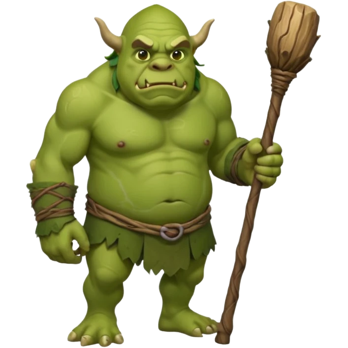 Ogre full body with stick emoji