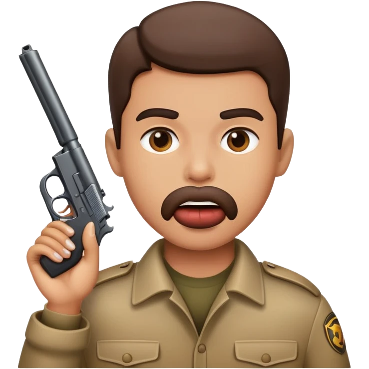 Gun in mouth emoji