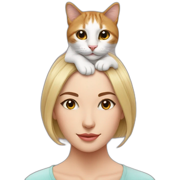 cat on woman's head emoji