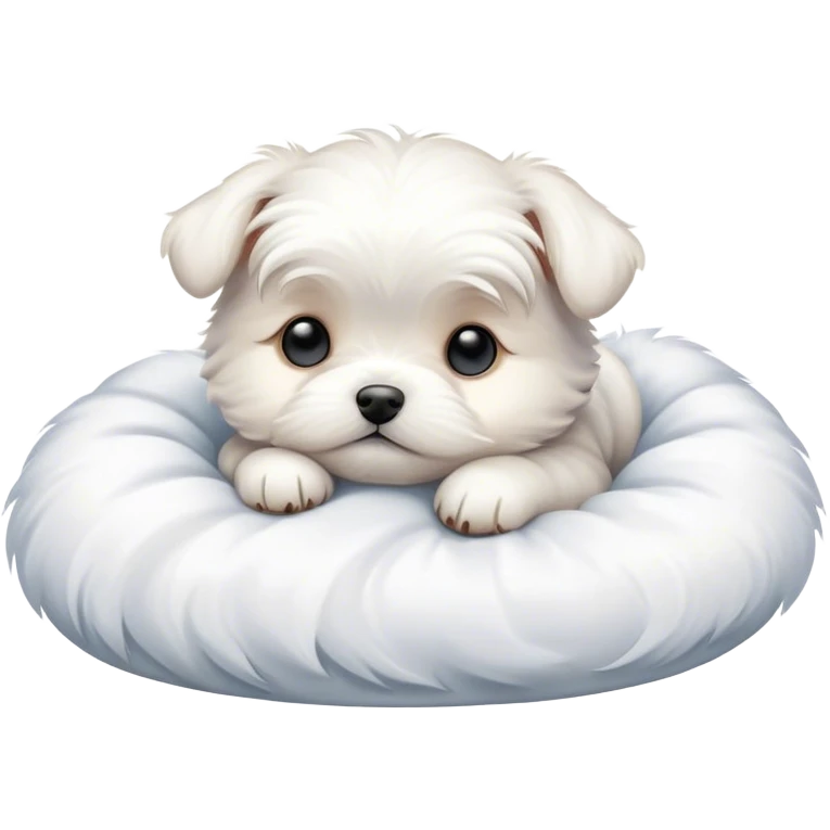Maltese puppy going to sleep emoji