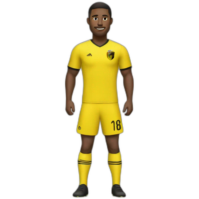 Joueur de foot avec maillot jaune et noir emoji