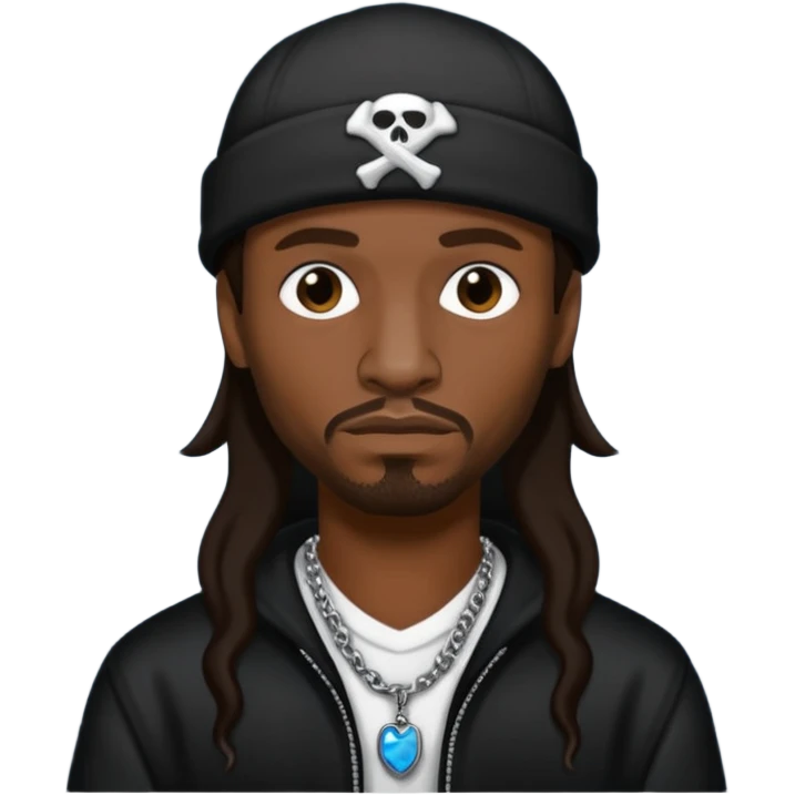 Krazie Bone with dark brown hair emoji