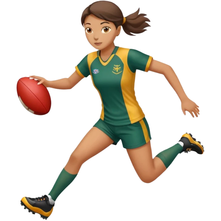 Girl playing Australian Rules Football emoji