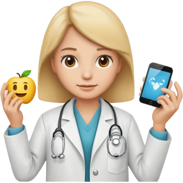 emoji comprando con traje de doctora emoji