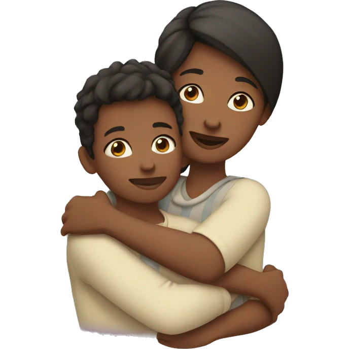 Mom and son hug emoji