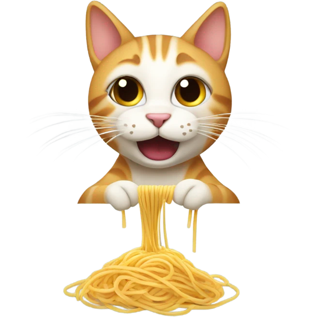 Cat eating spaghetti  emoji