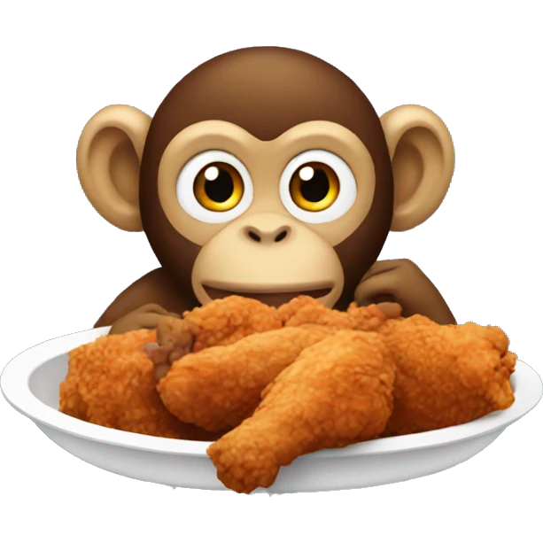 Monkey eating fried chicken emoji