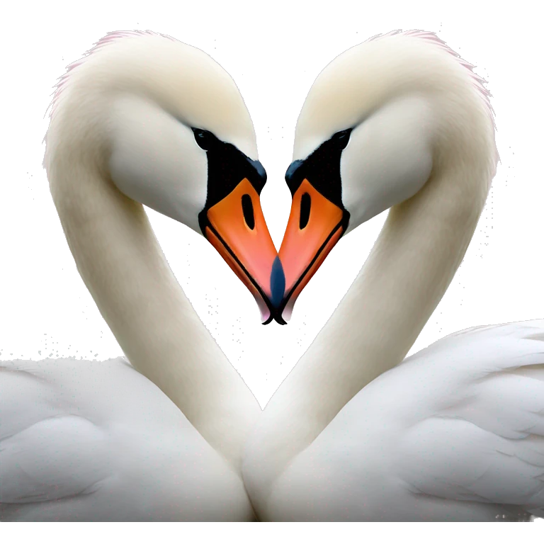 two swans making a heart emoji