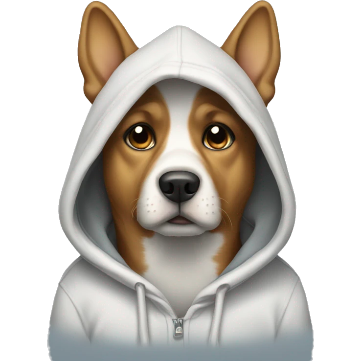 Dog wearing with hoodie emoji