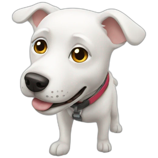White-dog hikking emoji