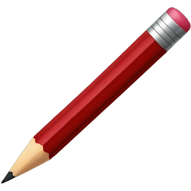 pencil dark red emoji