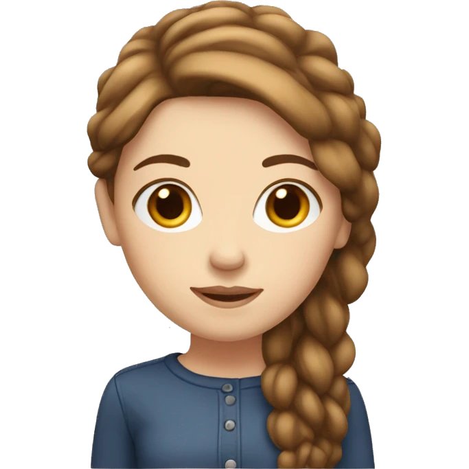 White girl, brown hair emoji