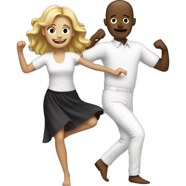 2 white people dancing  emoji
